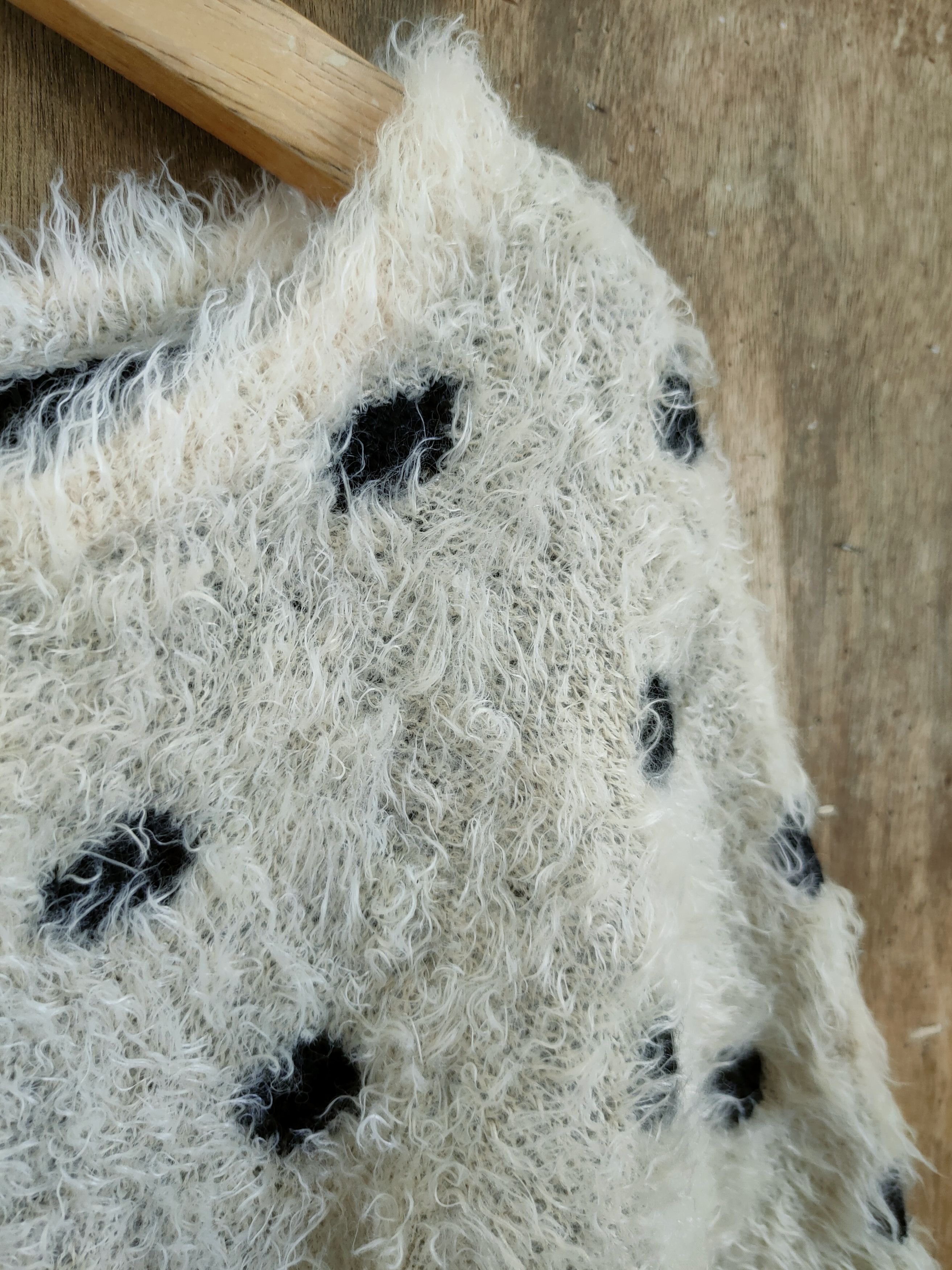 Vintage D Rose Bud mohair fur shag shaggy knitwear #46-1001 Size XS / US 0-2 / IT 36-38 - 5 Thumbnail