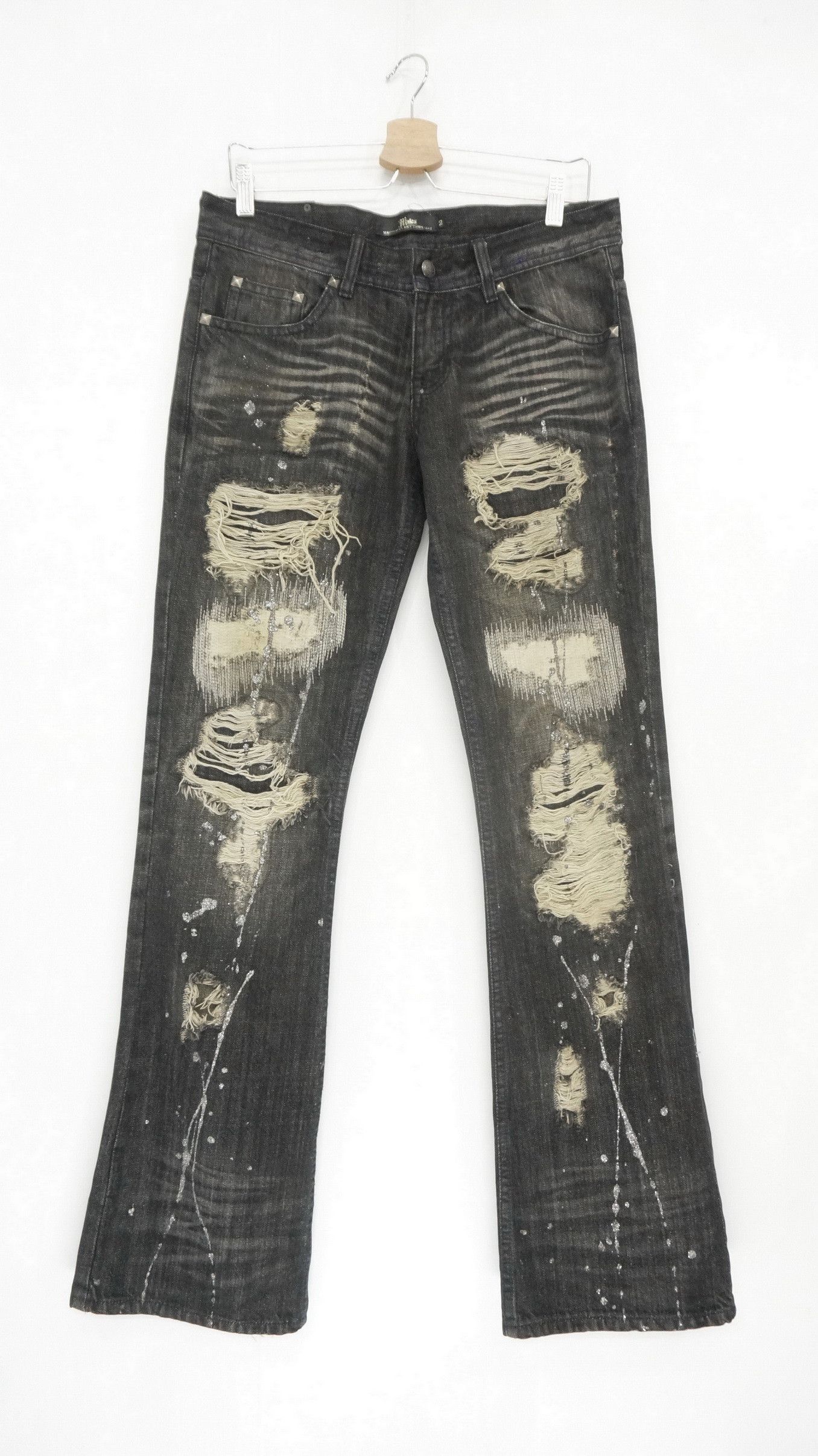 SickVtg🔥 Flare 🔥 MIDAS Worn Distressed Lowrise Jeans