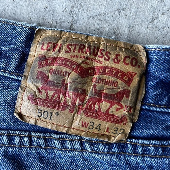Vintage Levi's 501 Jeans 34x32 Distressed Blue Pants Button Fly Fade ...