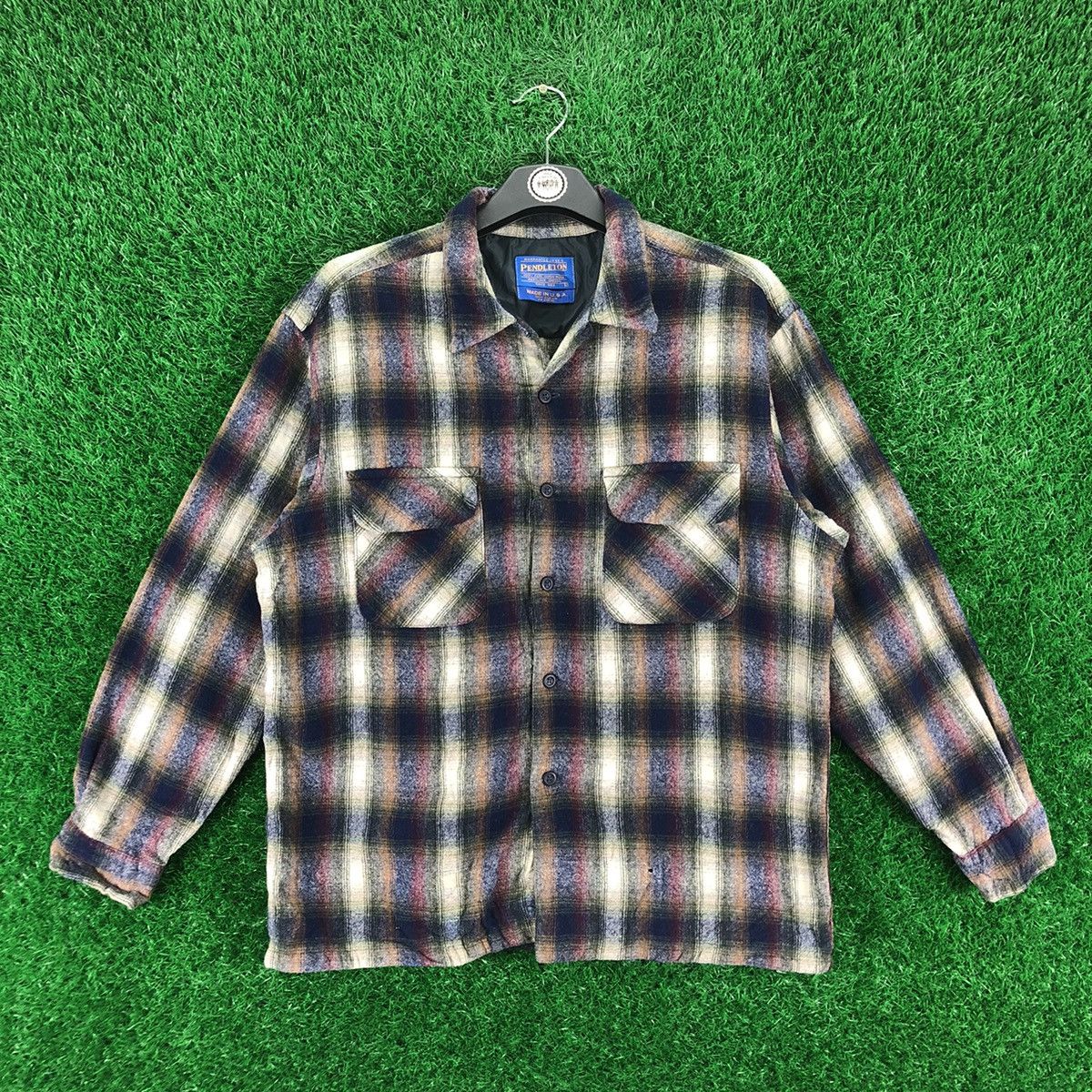 Pendleton Vintage 80's Pendleton Flannel Wool Shadow Plaid Flap Pocket Size US M / EU 48-50 / 2 - 1 Thumbnail