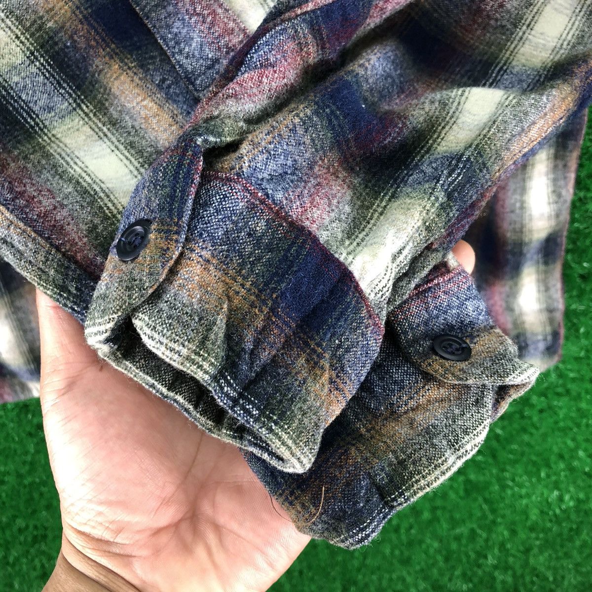Pendleton Vintage 80's Pendleton Flannel Wool Shadow Plaid Flap Pocket Size US M / EU 48-50 / 2 - 12 Thumbnail
