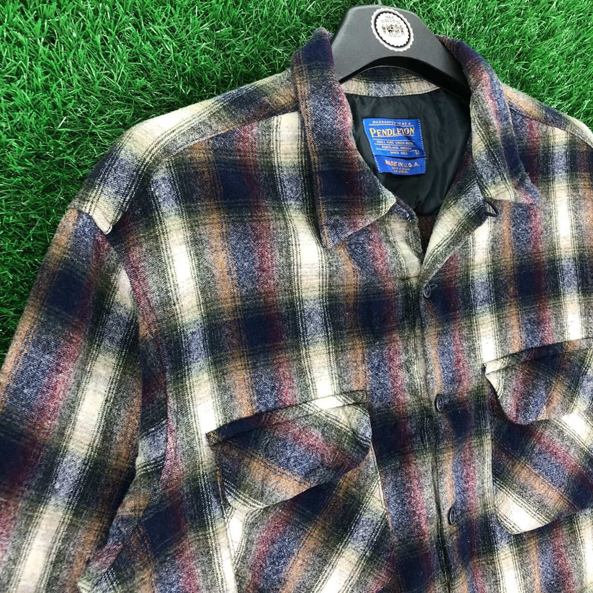 Pendleton Vintage 80's Pendleton Flannel Wool Shadow Plaid Flap Pocket Size US M / EU 48-50 / 2 - 2 Thumbnail