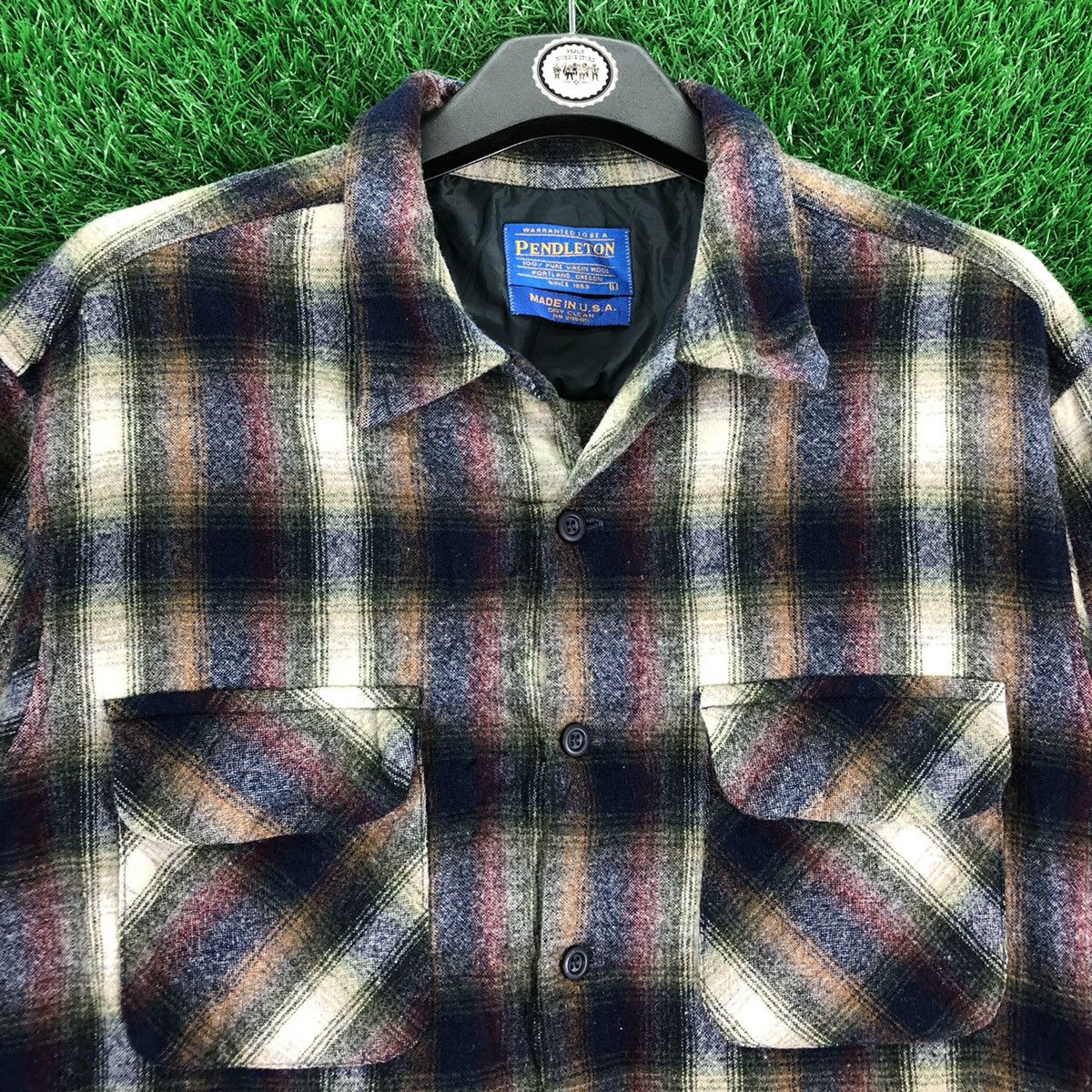 Pendleton Vintage 80's Pendleton Flannel Wool Shadow Plaid Flap Pocket Size US M / EU 48-50 / 2 - 7 Thumbnail