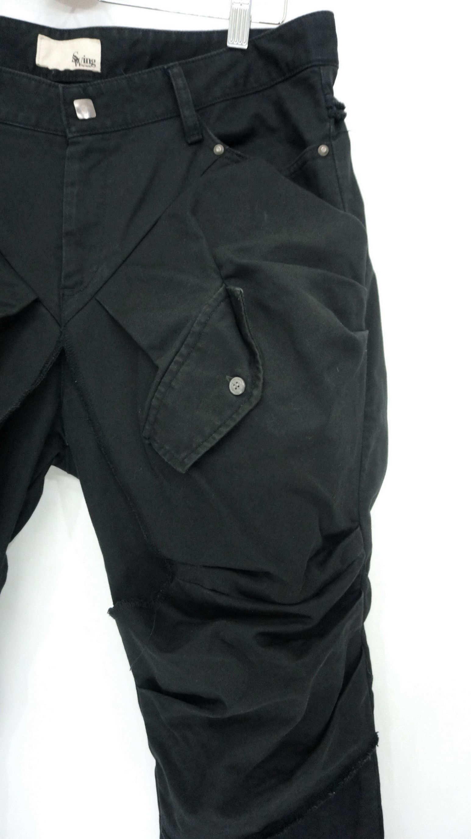 Japanese Brand DopeRare! SWING Japan Double Thigh Worn Faded Black Pants Size US 34 / EU 50 - 5 Thumbnail