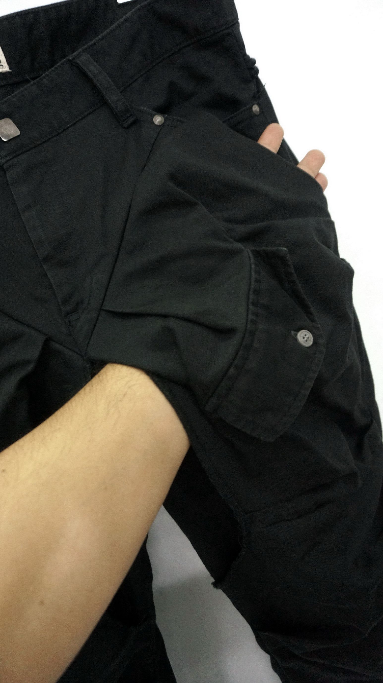 Japanese Brand DopeRare! SWING Japan Double Thigh Worn Faded Black Pants Size US 34 / EU 50 - 10 Thumbnail