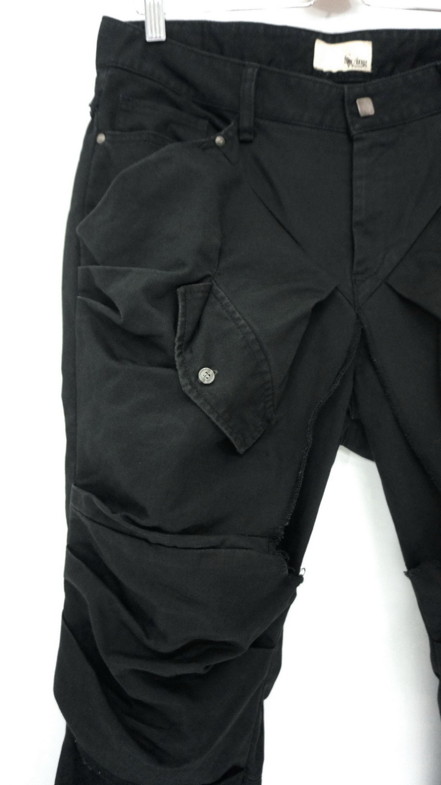 Japanese Brand DopeRare! SWING Japan Double Thigh Worn Faded Black Pants Size US 34 / EU 50 - 4 Thumbnail