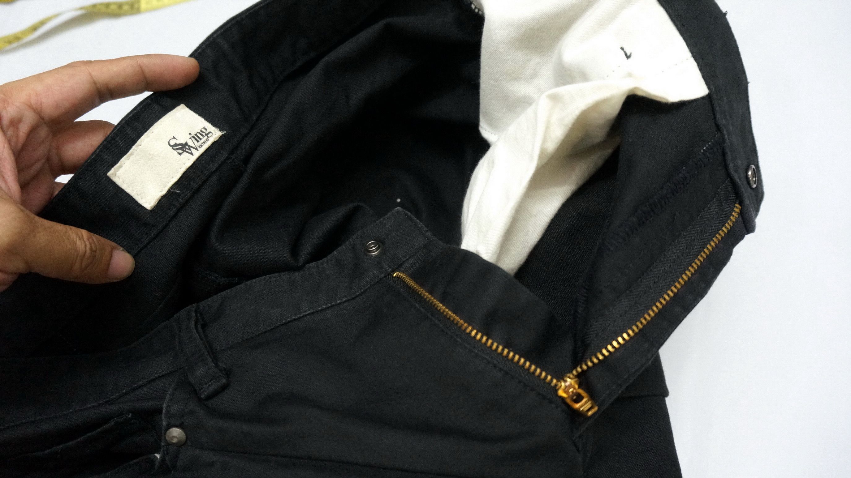 Japanese Brand DopeRare! SWING Japan Double Thigh Worn Faded Black Pants Size US 34 / EU 50 - 21 Thumbnail