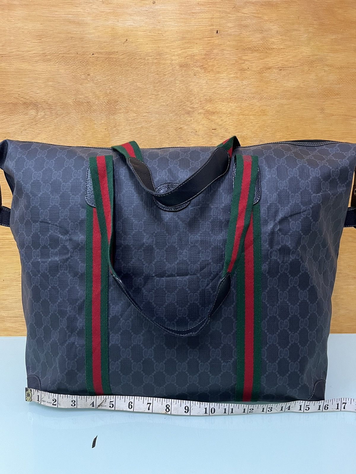Gucci Authentic Gucci Sherry Monogram Web Travel Coated Canvas Size ONE SIZE - 23 Thumbnail