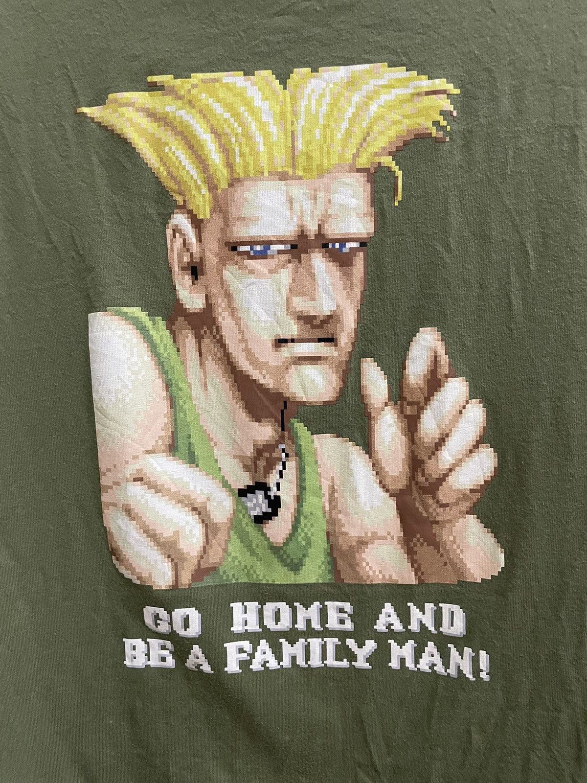 image of Optic Gaming x Uniqlo VTG Guile Street Fighter in Green, Men's (Size Medium)