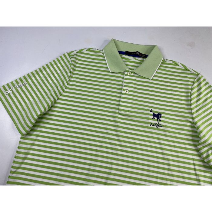 Vintage Ralph Lauren RLX Polo Golf Shirt Striped Mens Medium Wildfire ...