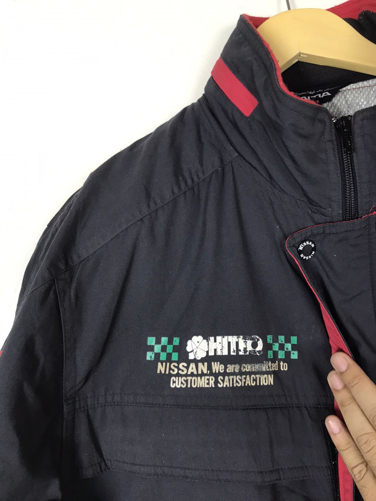 Japanese Brand Vintage 90s Nissan Red Stage Bomber Style Jacket Size US S / EU 44-46 / 1 - 5 Thumbnail