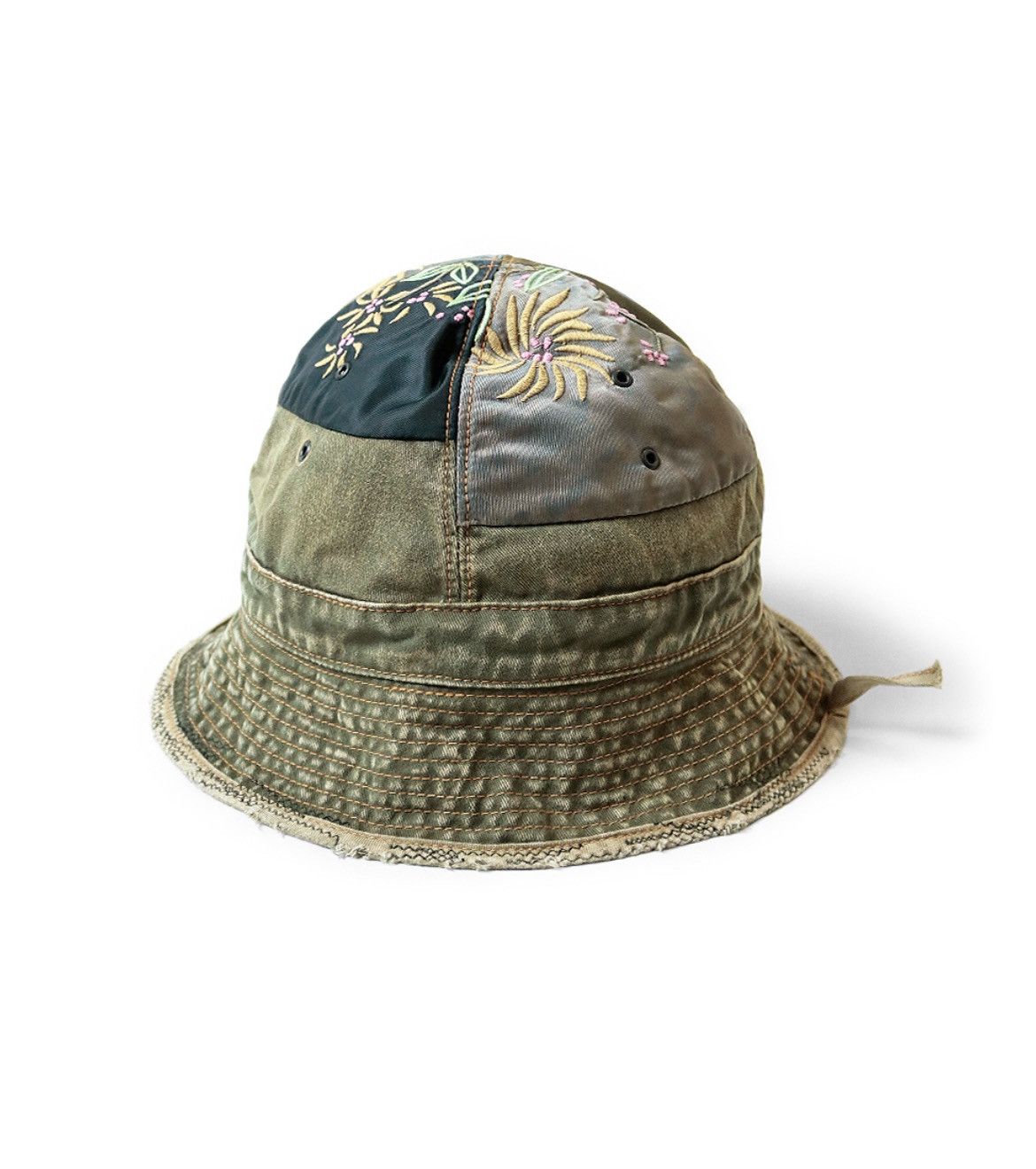 image of Kapital Chino Gypsy Remake Bucket Hat in Khaki, Men's
