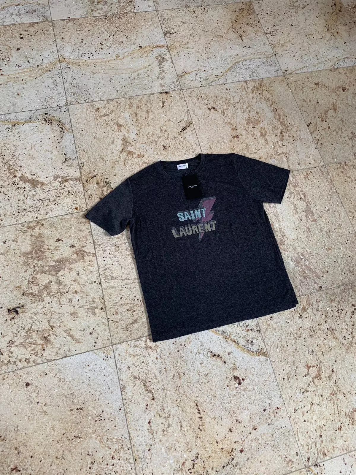 Saint Laurent Paris Lightning Logo Tee, SS Size US S / EU 44-46 / 1 - 3 Thumbnail