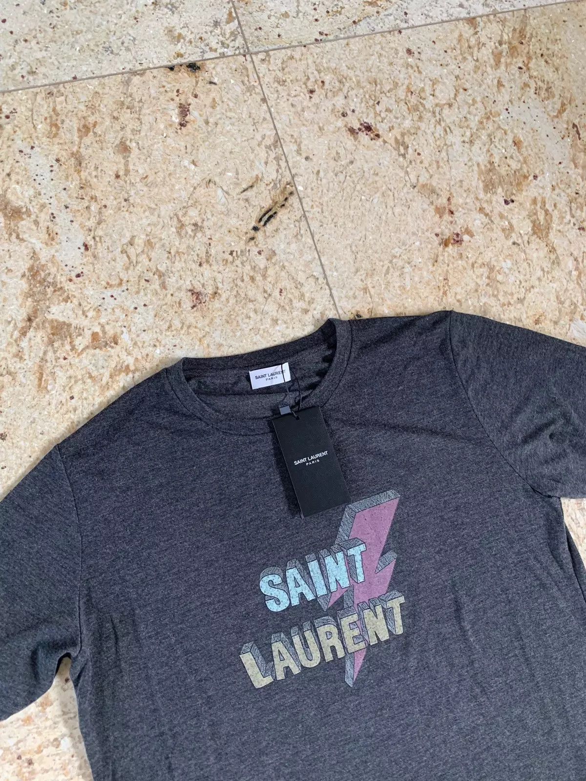 Saint Laurent Paris Lightning Logo Tee, SS Size US S / EU 44-46 / 1 - 2 Thumbnail