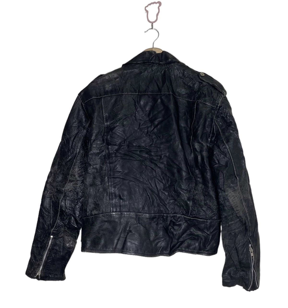 Vintage Vintage ECHTES LEDER Leather Biker Jacket Punk Double Collar Size US M / EU 48-50 / 2 - 5 Thumbnail