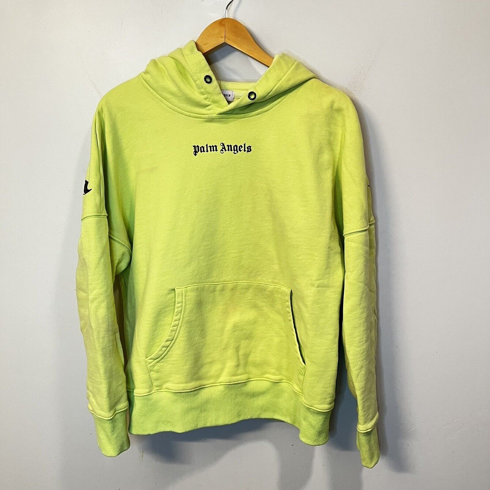 Palm Angels Palm Angels Green Spell Out Pullover Hoodie | Grailed