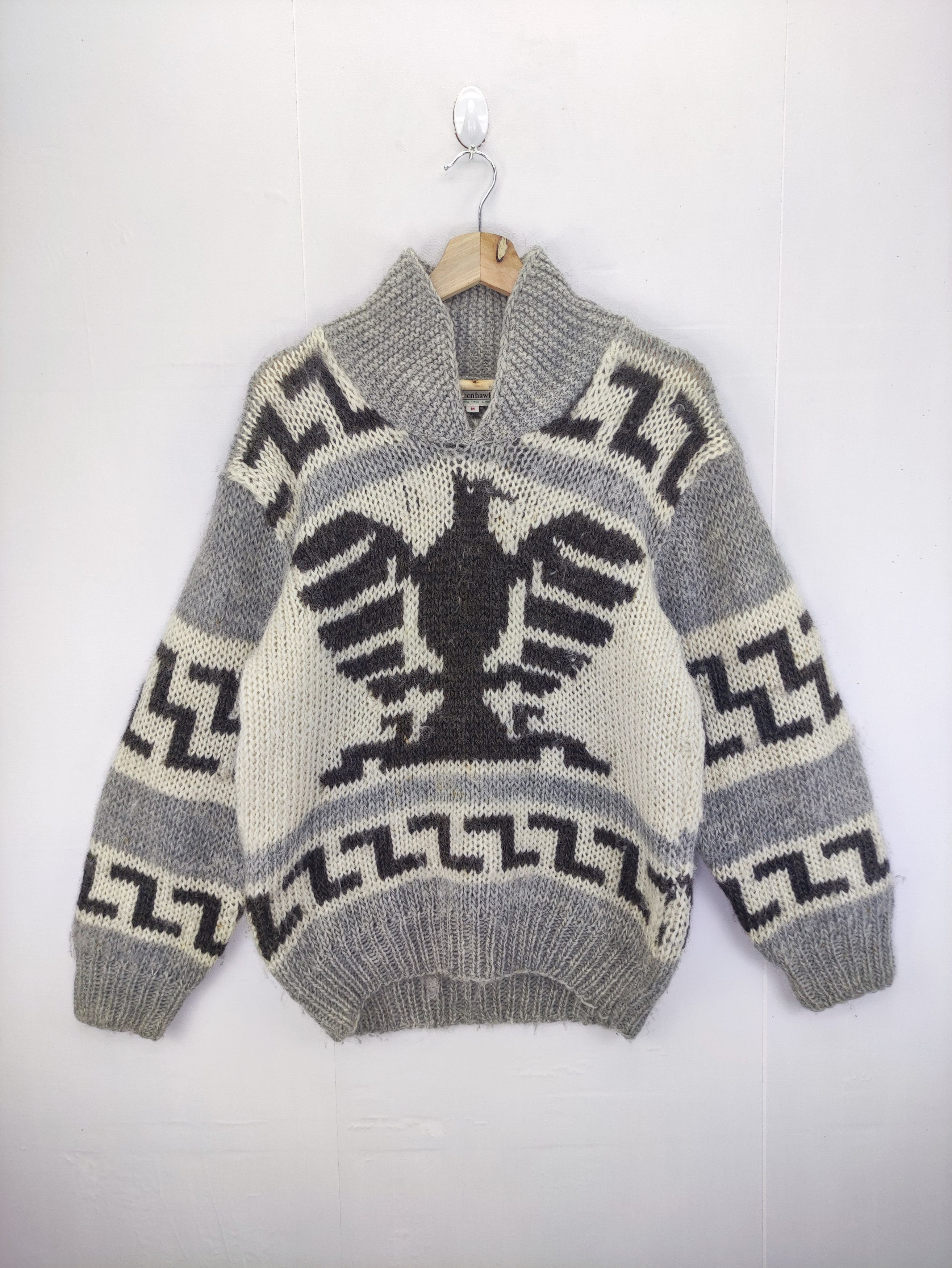 Aran Isles Knitwear Vintage Green Hawk Wool Knit Sweater Size US M / EU 48-50 / 2 - 1 Thumbnail