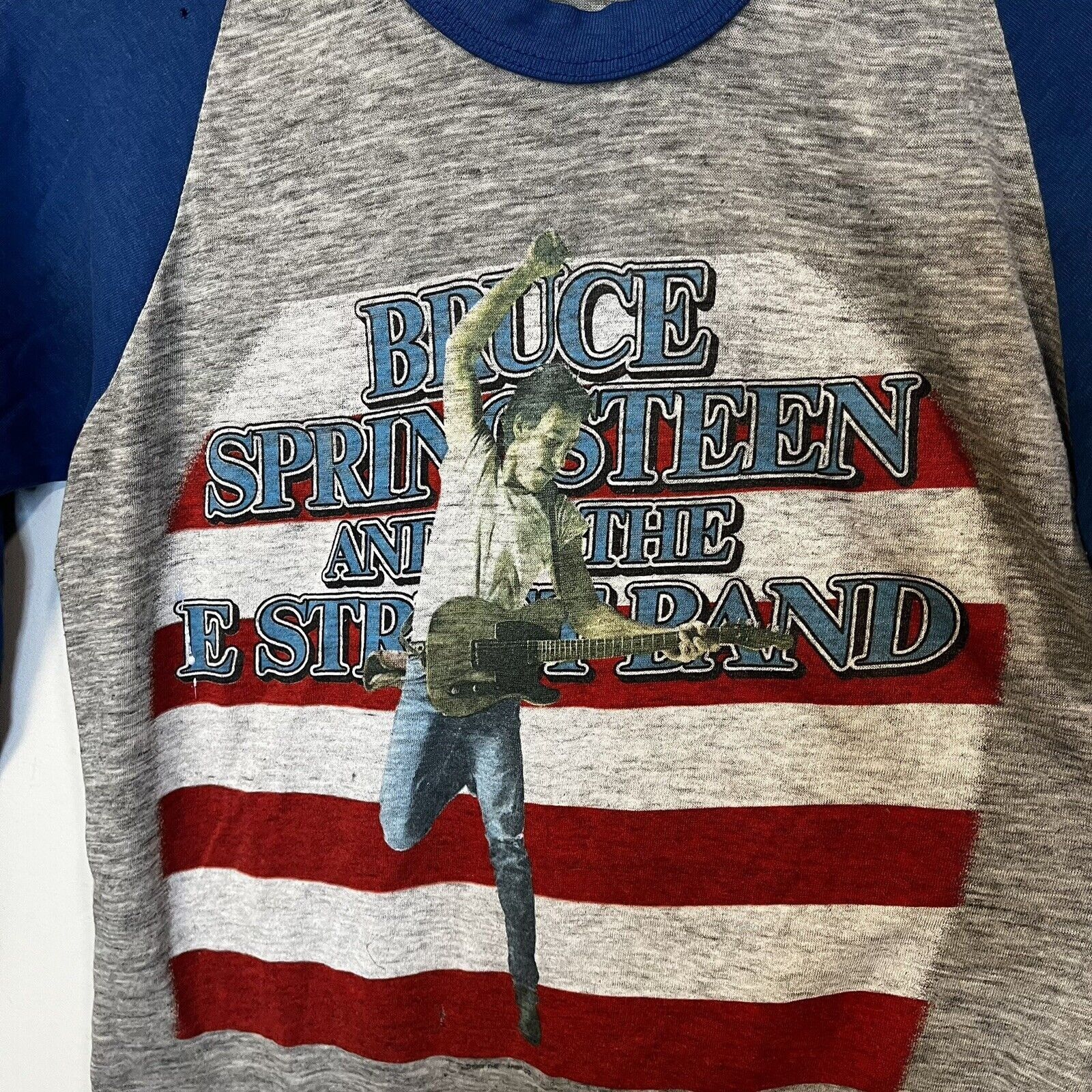 Vintage Bruce Springsteen 84 85 Tour Born in the USA Raglan T-Shirt ...