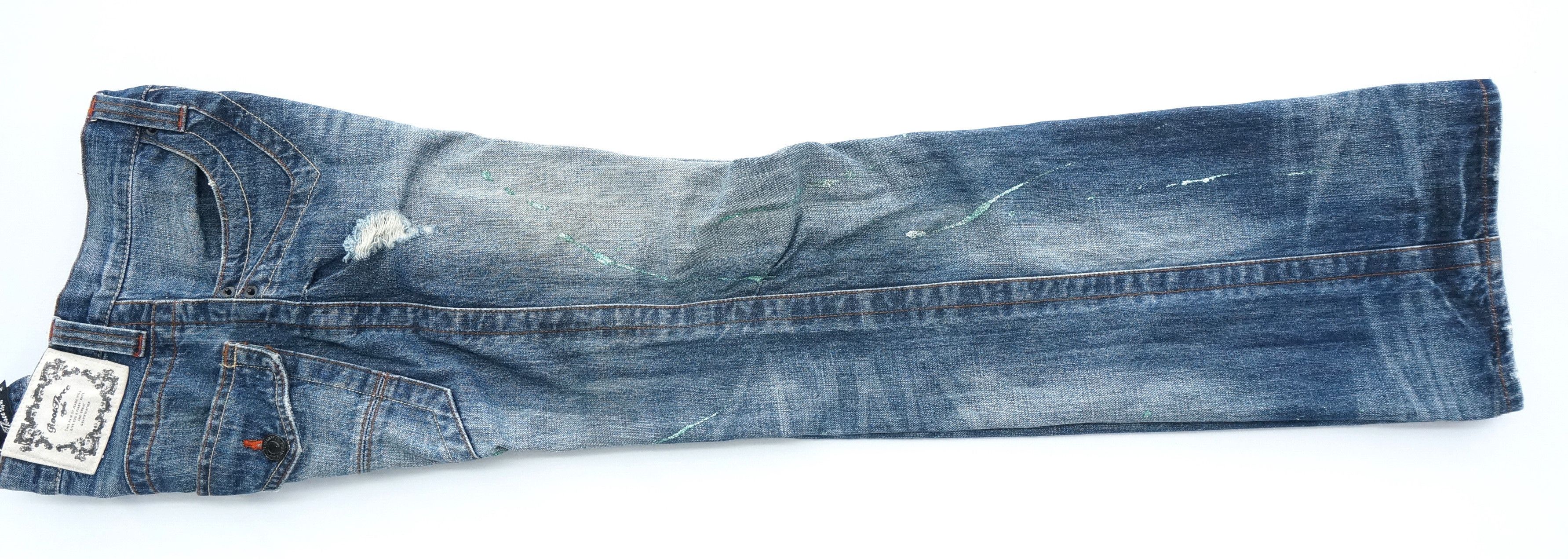 Japanese Brand 🔥 ROOT THREE Flared Distressed Jeans Size US 30 / EU 46 - 12 Thumbnail