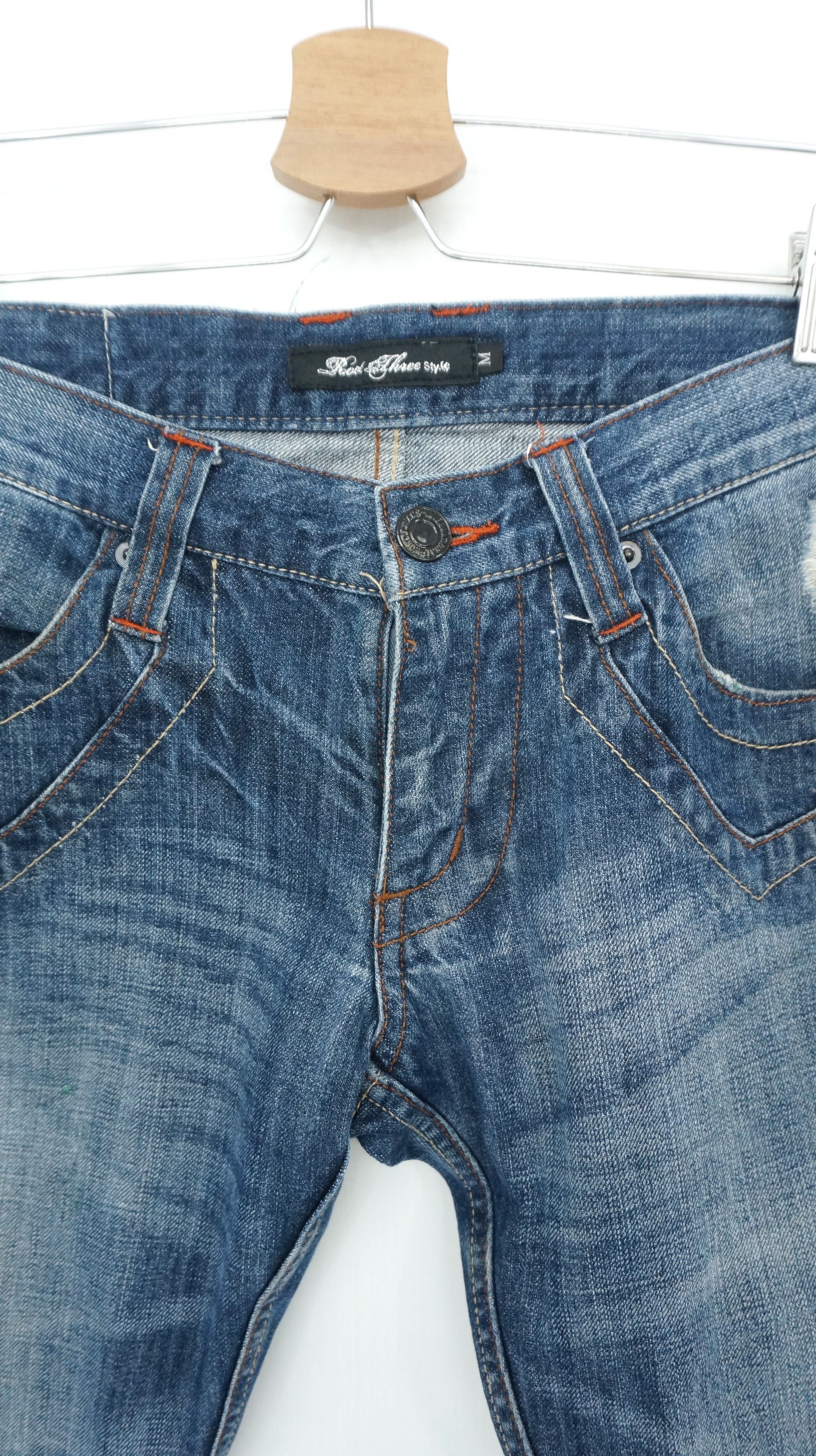 Japanese Brand 🔥 ROOT THREE Flared Distressed Jeans Size US 30 / EU 46 - 7 Thumbnail