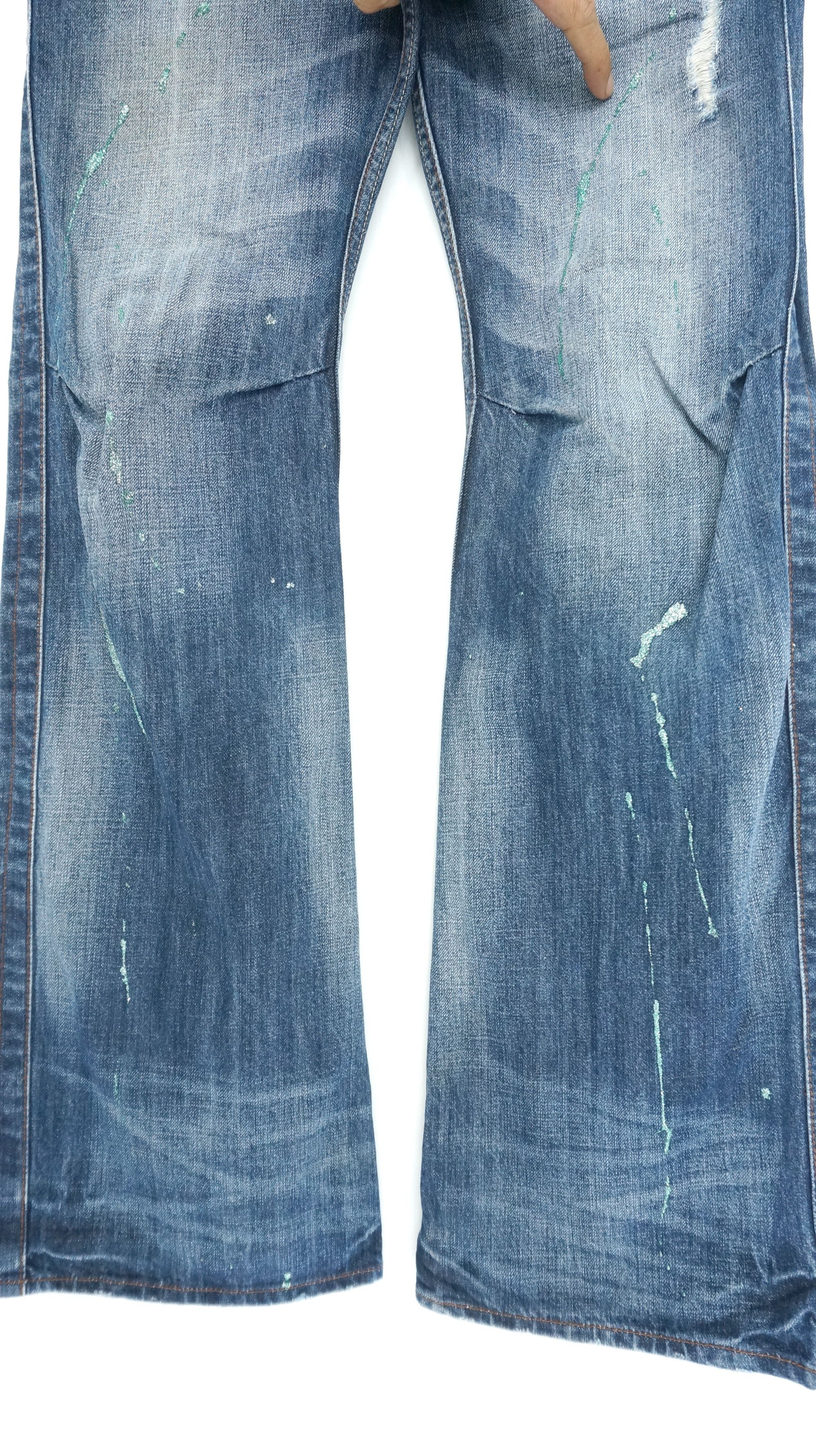 Japanese Brand 🔥 ROOT THREE Flared Distressed Jeans Size US 30 / EU 46 - 8 Thumbnail