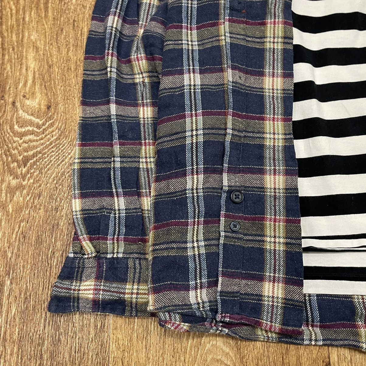 Vintage Vintage 90s Checkered Shirt Striped Graphic Tee Grunge XL Size US XL / EU 56 / 4 - 3 Thumbnail
