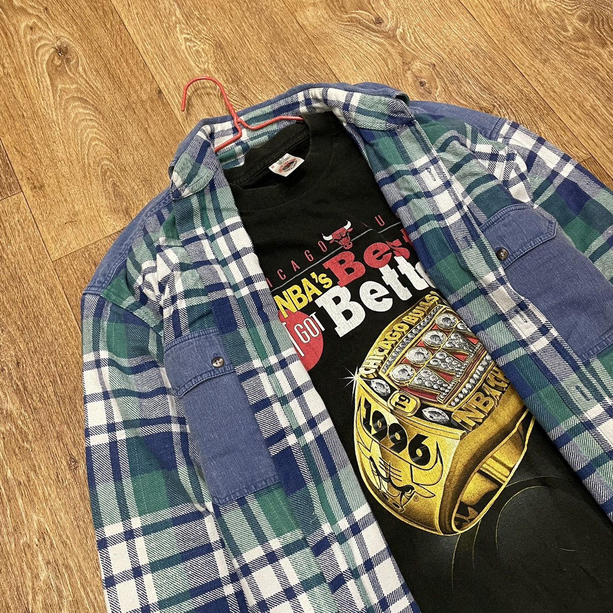 Vintage Vintage 90s Checkered Shirt Boxy Oversized Grunge Blue L Size US L / EU 52-54 / 3 - 1 Thumbnail