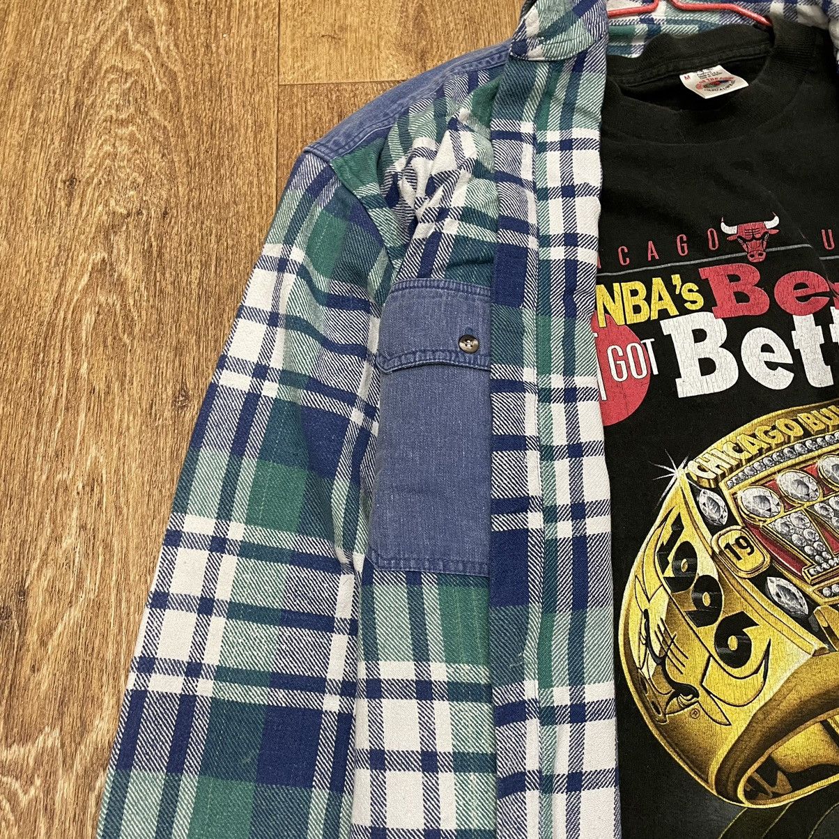 Vintage Vintage 90s Checkered Shirt Boxy Oversized Grunge Blue L Size US L / EU 52-54 / 3 - 5 Thumbnail