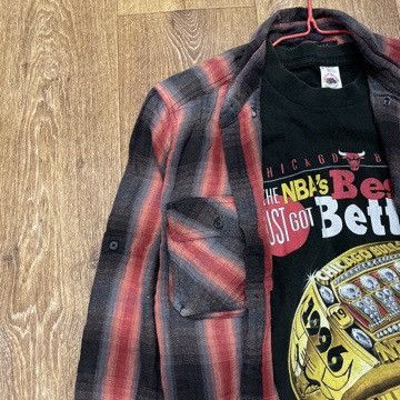 Vintage Vintage 90s Red Plaid Checkered Shirt Grunge Oversized M Size US M / EU 48-50 / 2 - 2 Thumbnail