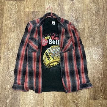 Vintage Vintage 90s Red Plaid Checkered Shirt Grunge Oversized M Size US M / EU 48-50 / 2 - 1 Thumbnail