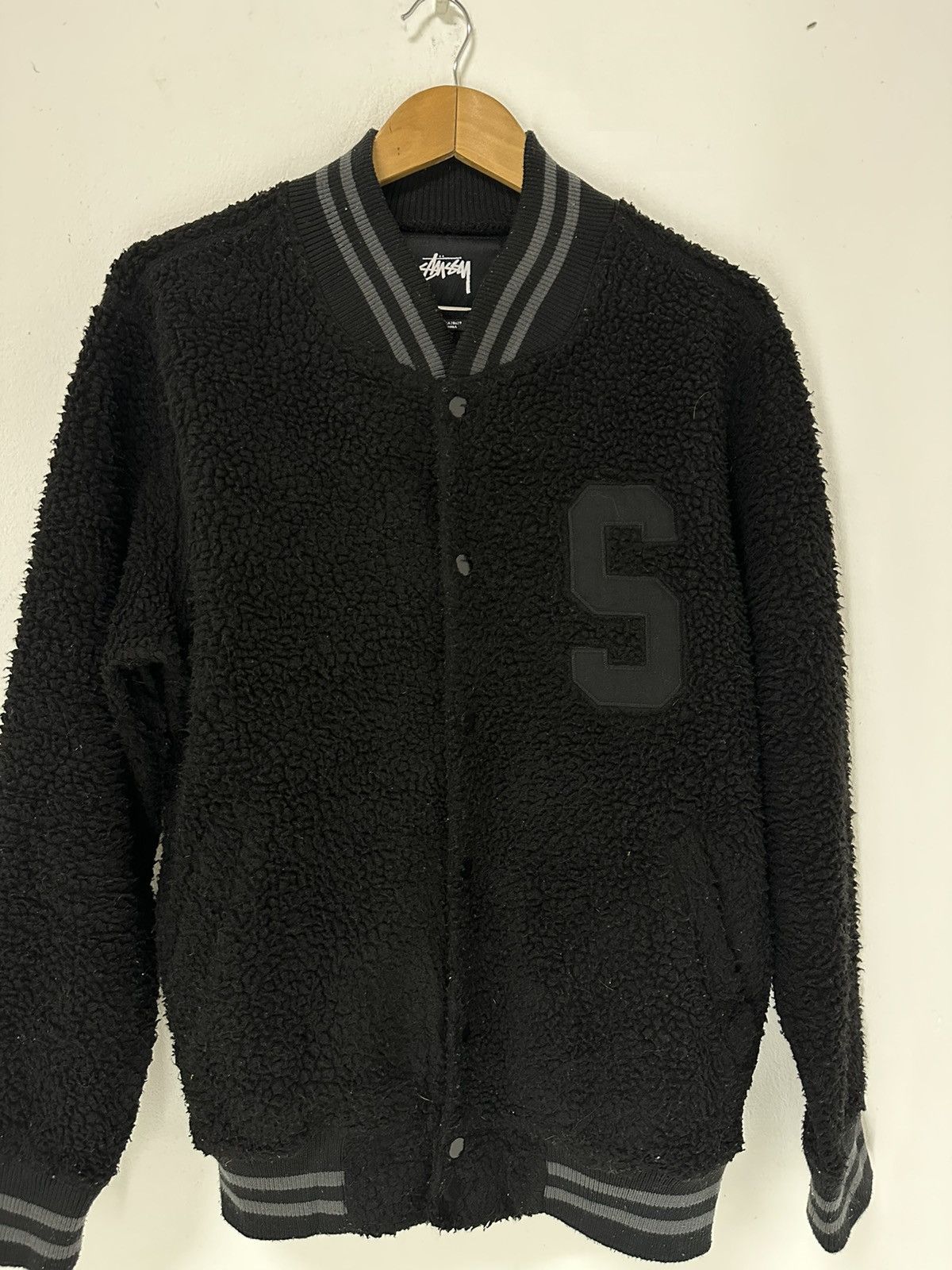 Stussy Stussy Varsity Fleece Sherpa Jacket Big Logo Design Size US S / EU 44-46 / 1 - 4 Thumbnail
