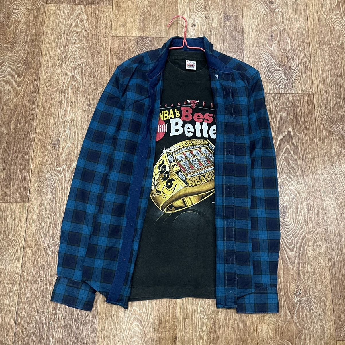 Vintage Vintage 90s Blue Checkered Shirt Grunge Streetwear Baggy S Size US S / EU 44-46 / 1 - 1 Thumbnail