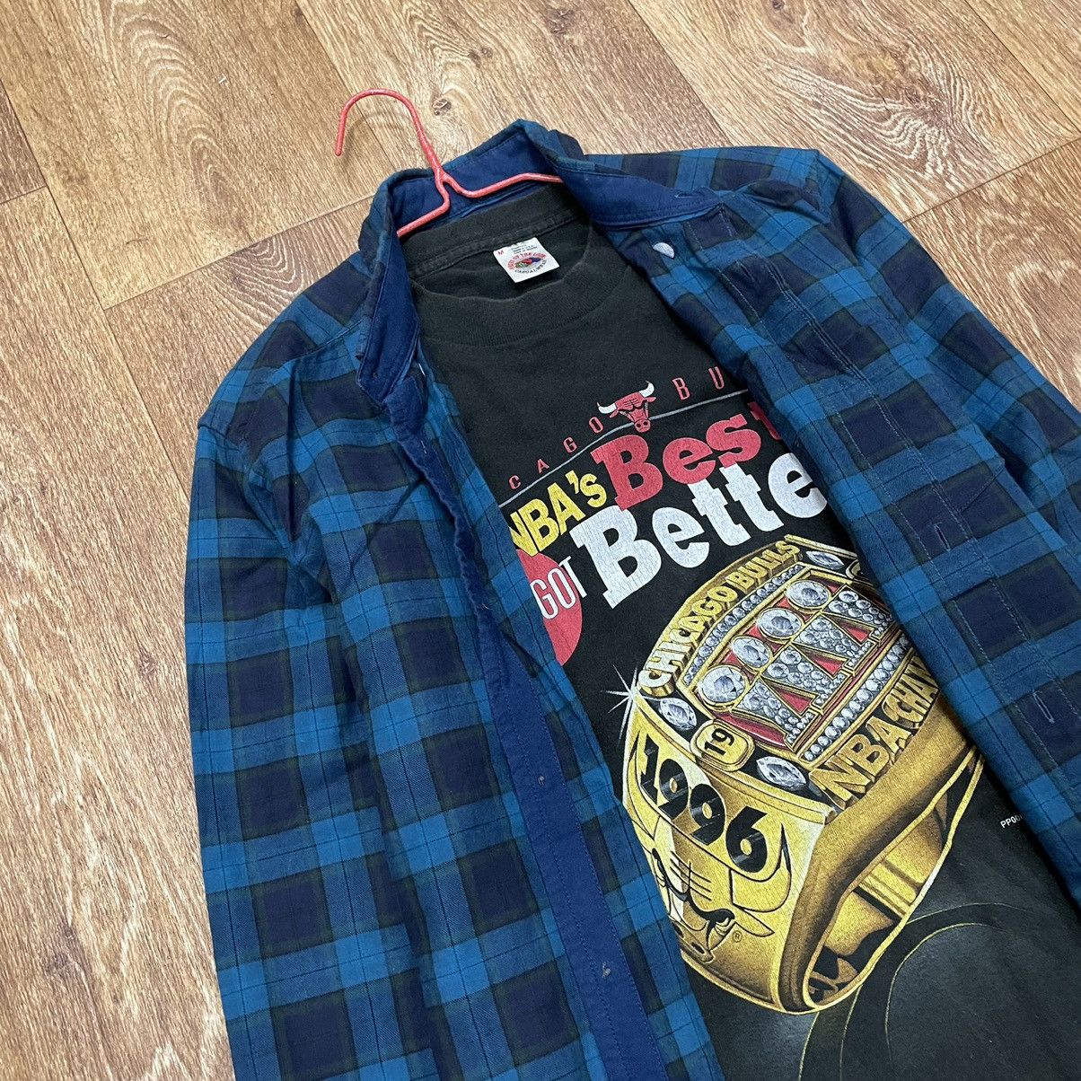 Vintage Vintage 90s Blue Checkered Shirt Grunge Streetwear Baggy S Size US S / EU 44-46 / 1 - 5 Thumbnail