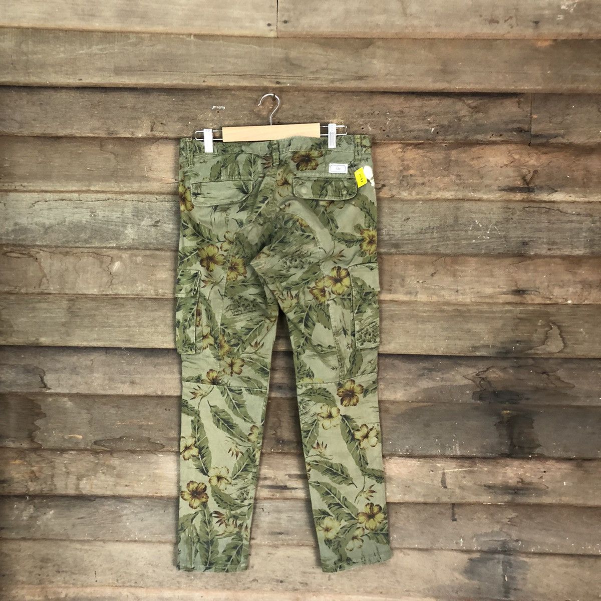 Japanese Brand DLL For One Flower Green Cargo Multipocket Pants #1498 Size US 30 / EU 46 - 9 Thumbnail
