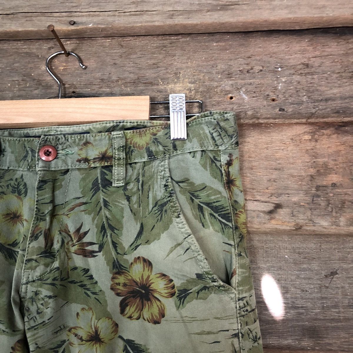 Japanese Brand DLL For One Flower Green Cargo Multipocket Pants #1498 Size US 30 / EU 46 - 7 Thumbnail