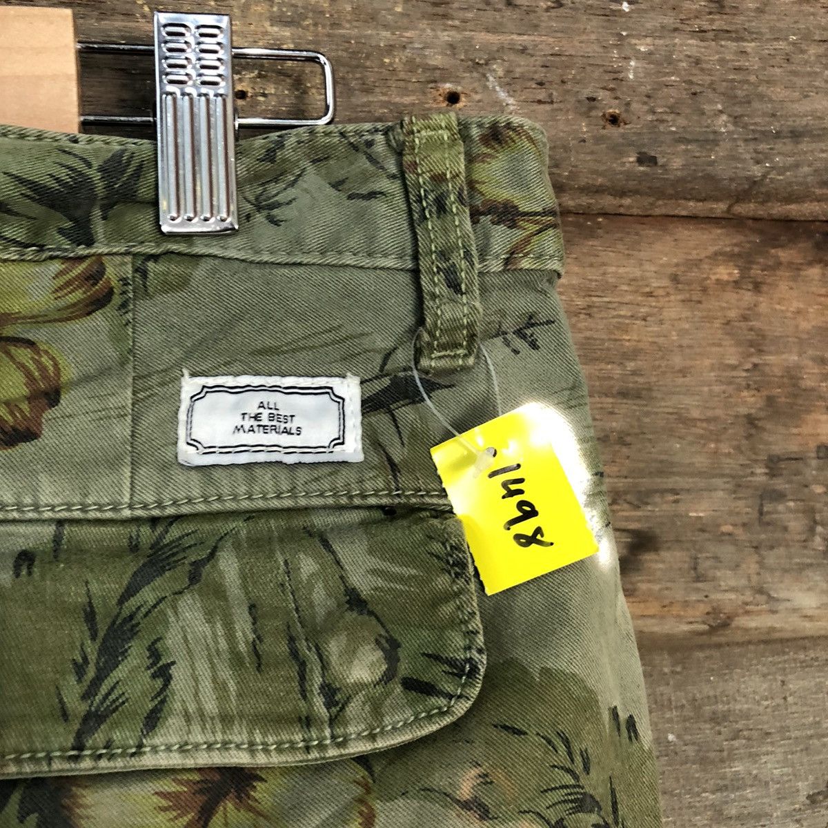 Japanese Brand DLL For One Flower Green Cargo Multipocket Pants #1498 Size US 30 / EU 46 - 8 Thumbnail