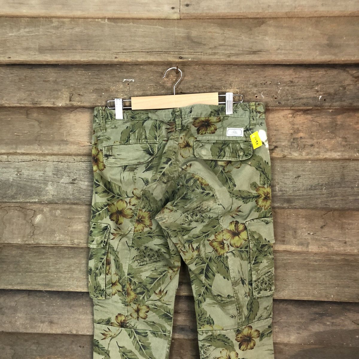 Japanese Brand DLL For One Flower Green Cargo Multipocket Pants #1498 Size US 30 / EU 46 - 10 Thumbnail