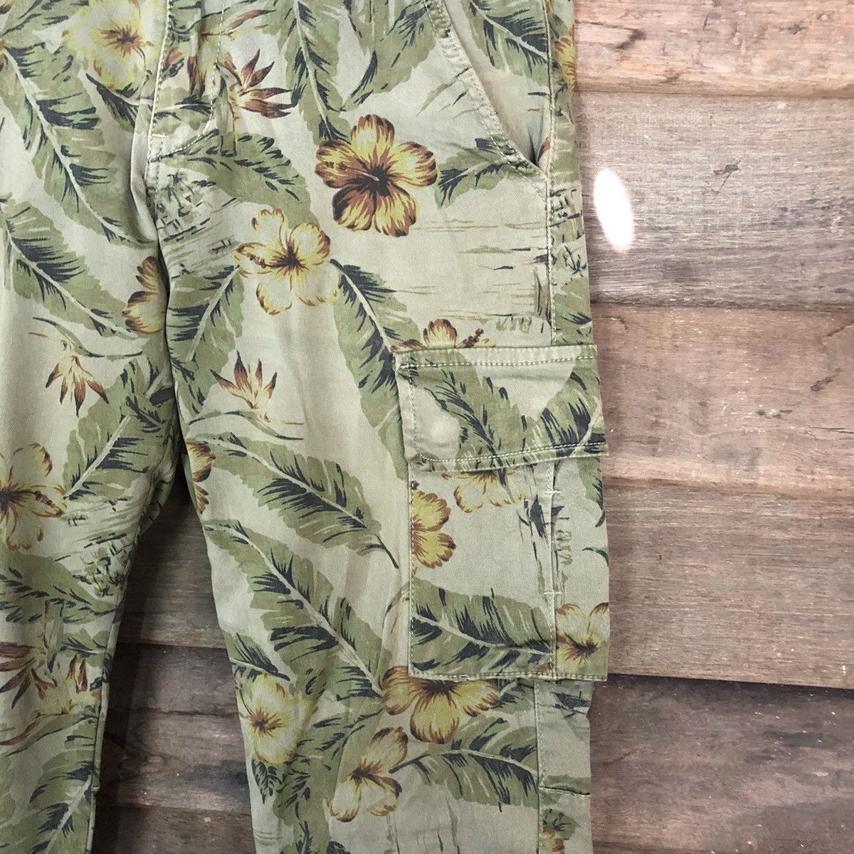 Japanese Brand DLL For One Flower Green Cargo Multipocket Pants #1498 Size US 30 / EU 46 - 5 Thumbnail