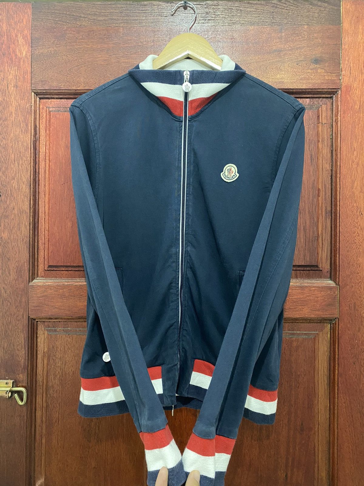 Moncler Vintage Moncler Tricolour Sweater Jacket Size US M / EU 48-50 / 2 - 3 Thumbnail