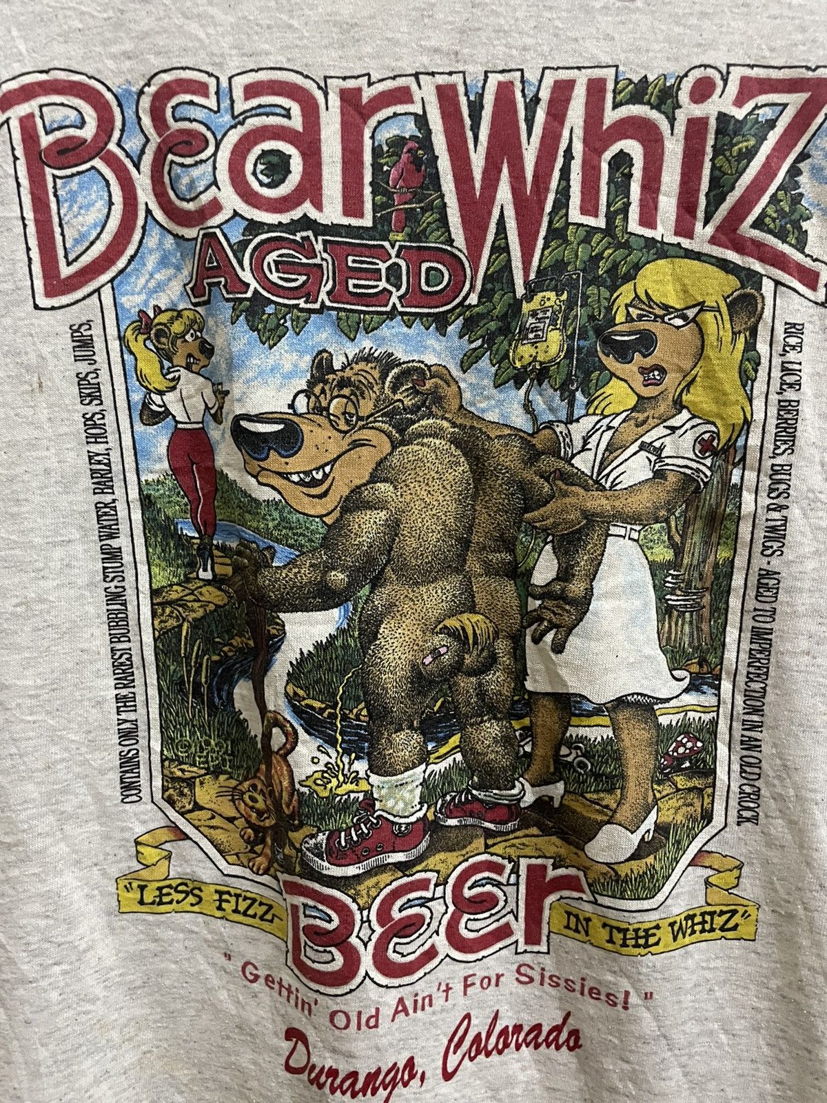 Vintage VTG Bear Whiz Light Beer made in USA single stitch t-shirt Size US L / EU 52-54 / 3 - 3 Thumbnail