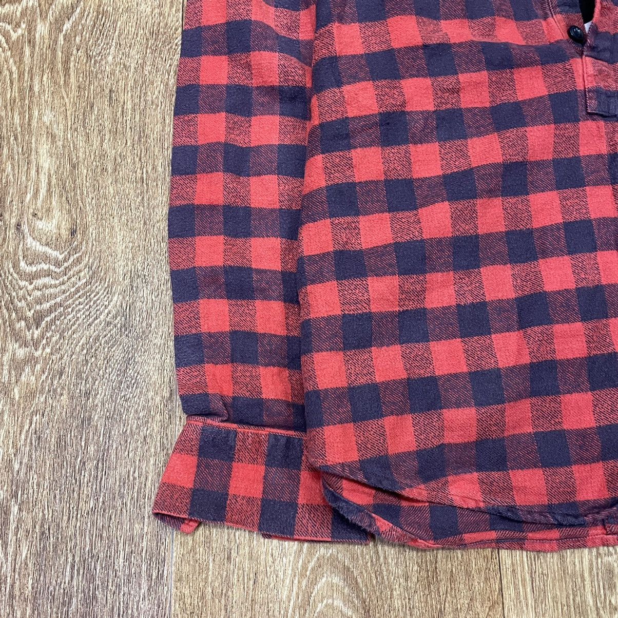 Vintage Vintage 90s Red Navy Checkered Shirt Grunge Skate Bleached L Size US L / EU 52-54 / 3 - 3 Thumbnail