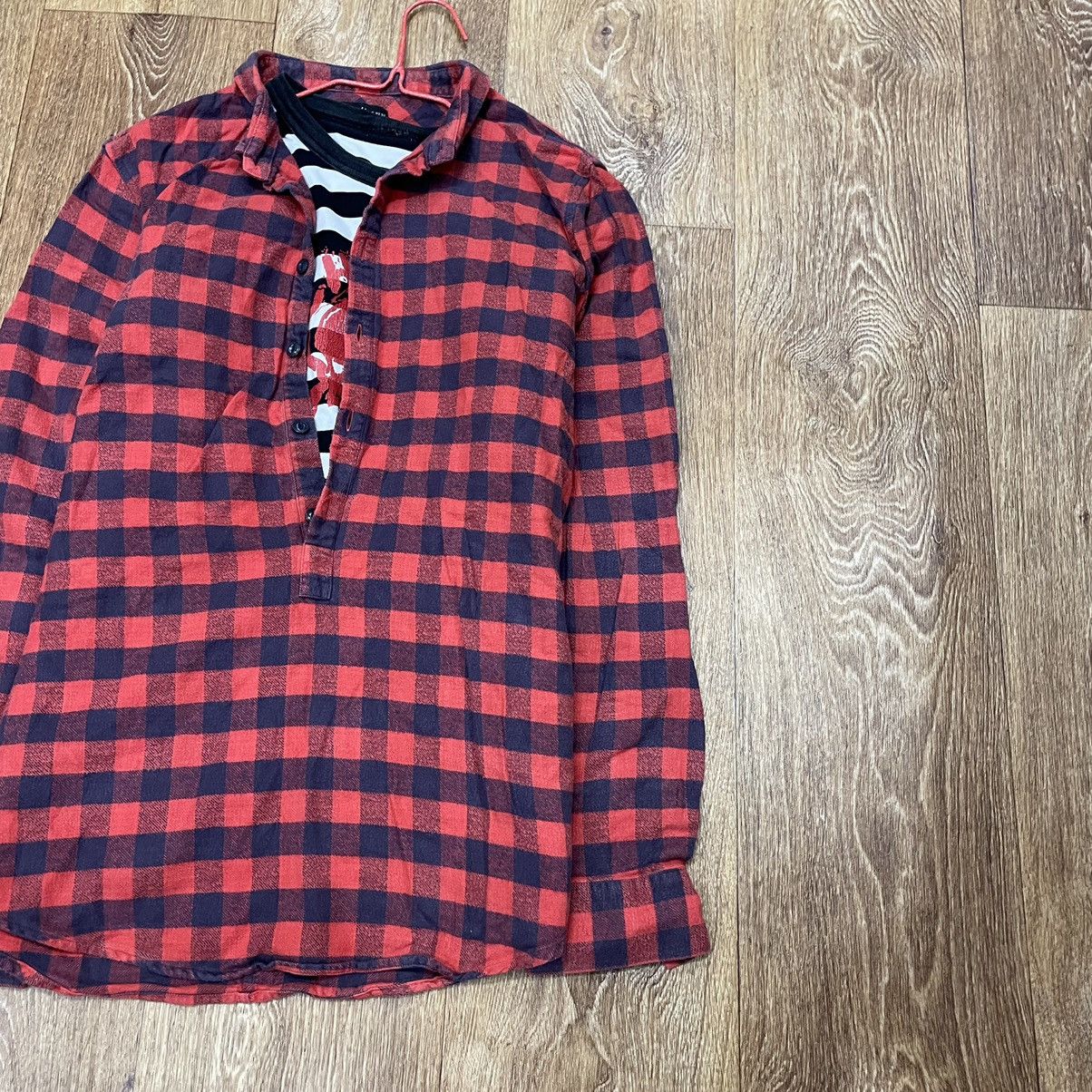 Vintage Vintage 90s Red Navy Checkered Shirt Grunge Skate Bleached L Size US L / EU 52-54 / 3 - 2 Thumbnail