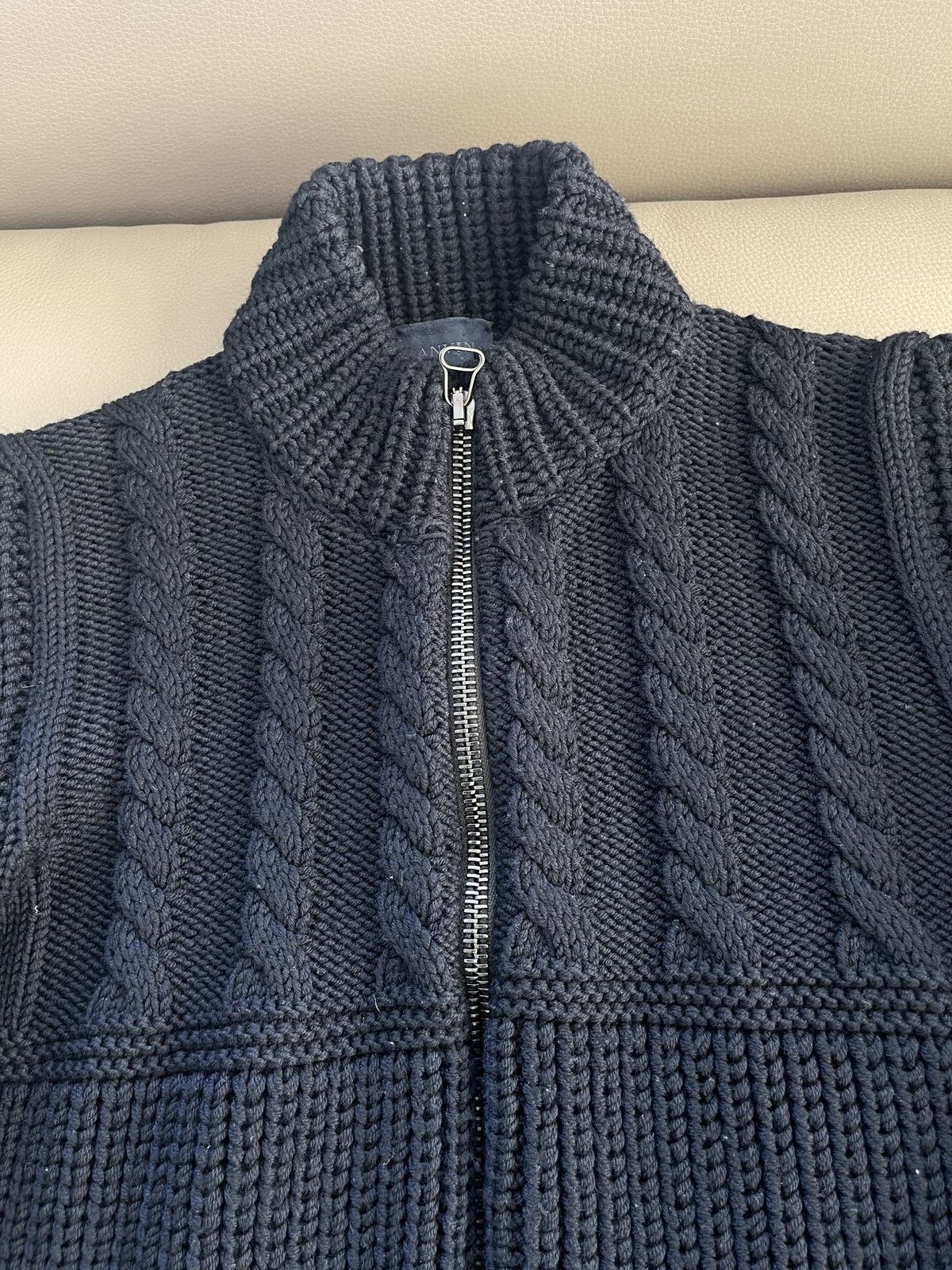 Cable knit chunky wool cardigan