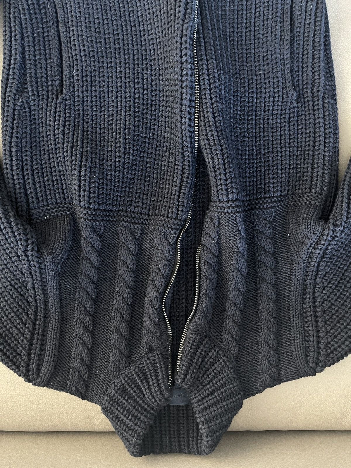 Cable knit chunky wool cardigan