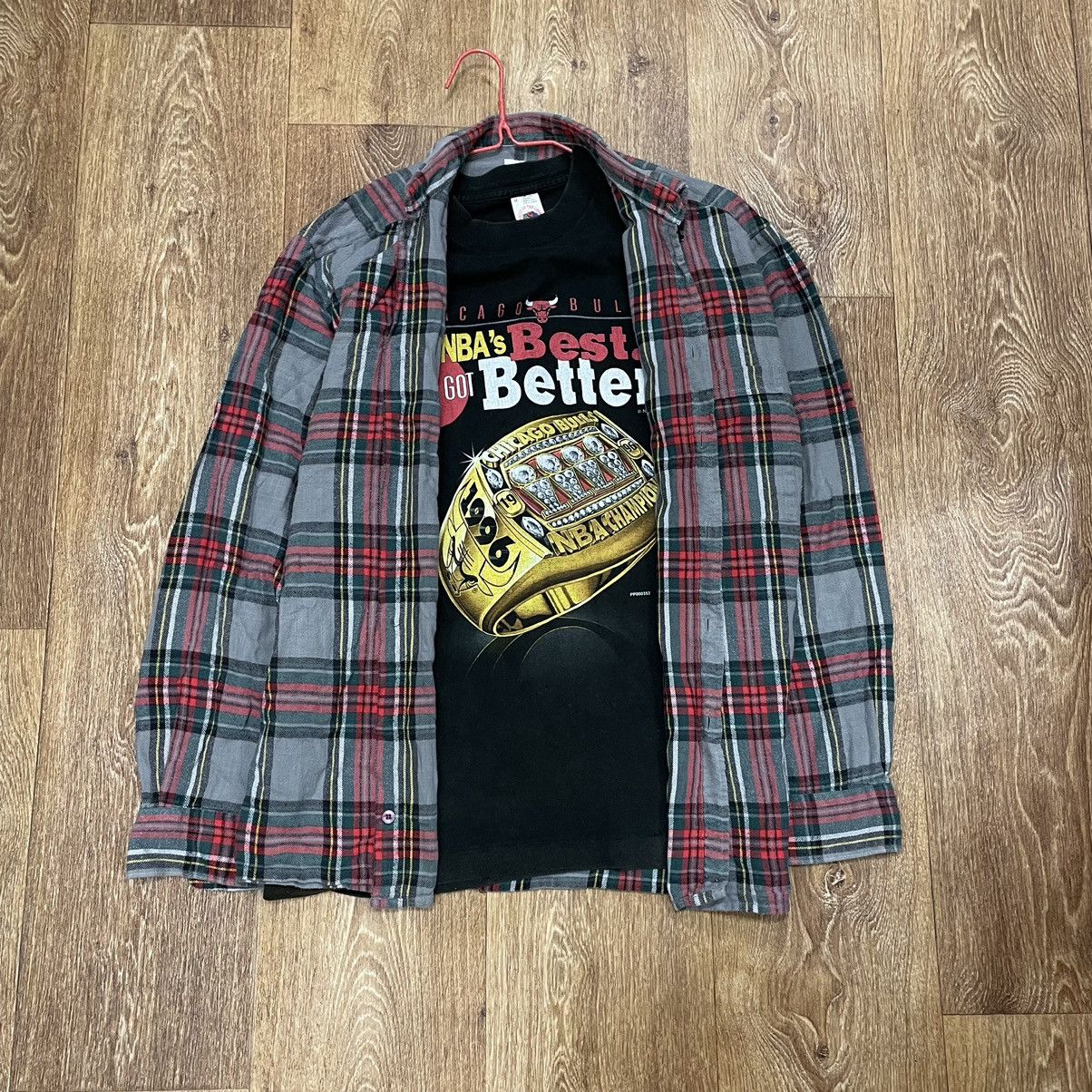 Vintage Vintage 90s Checkered Shirt Grunge Thrashed Skate Slim M Size US M / EU 48-50 / 2 - 2 Thumbnail