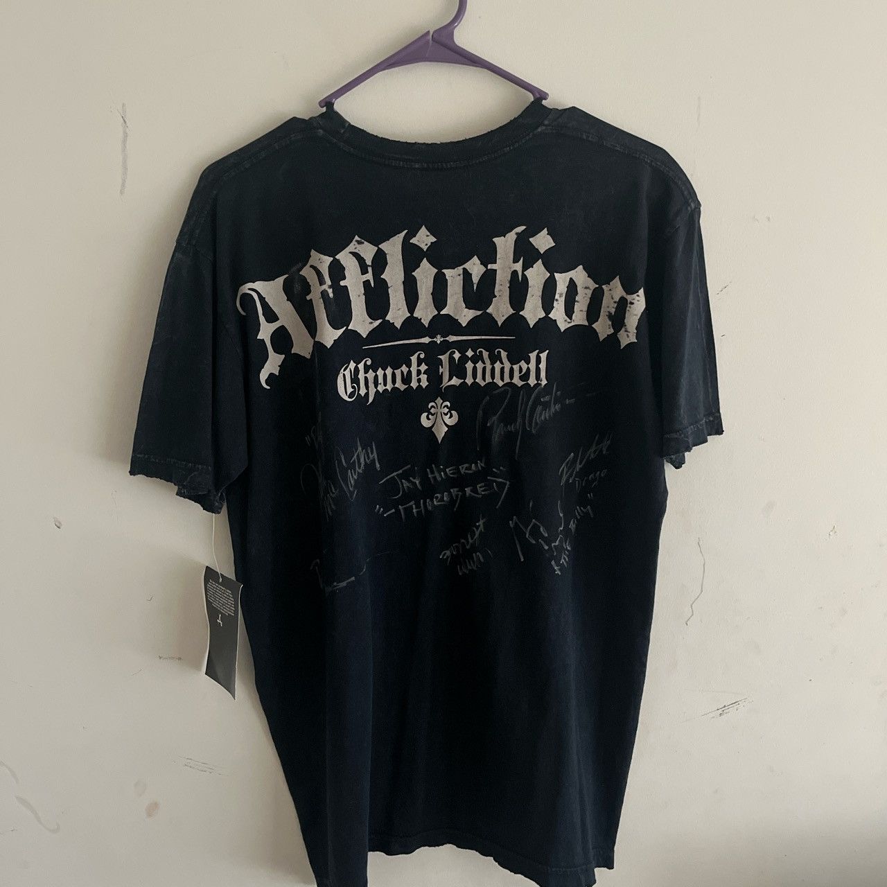 Vintage Affliction Y2K Chuck T-Shirt With UFC Sigs | Grailed