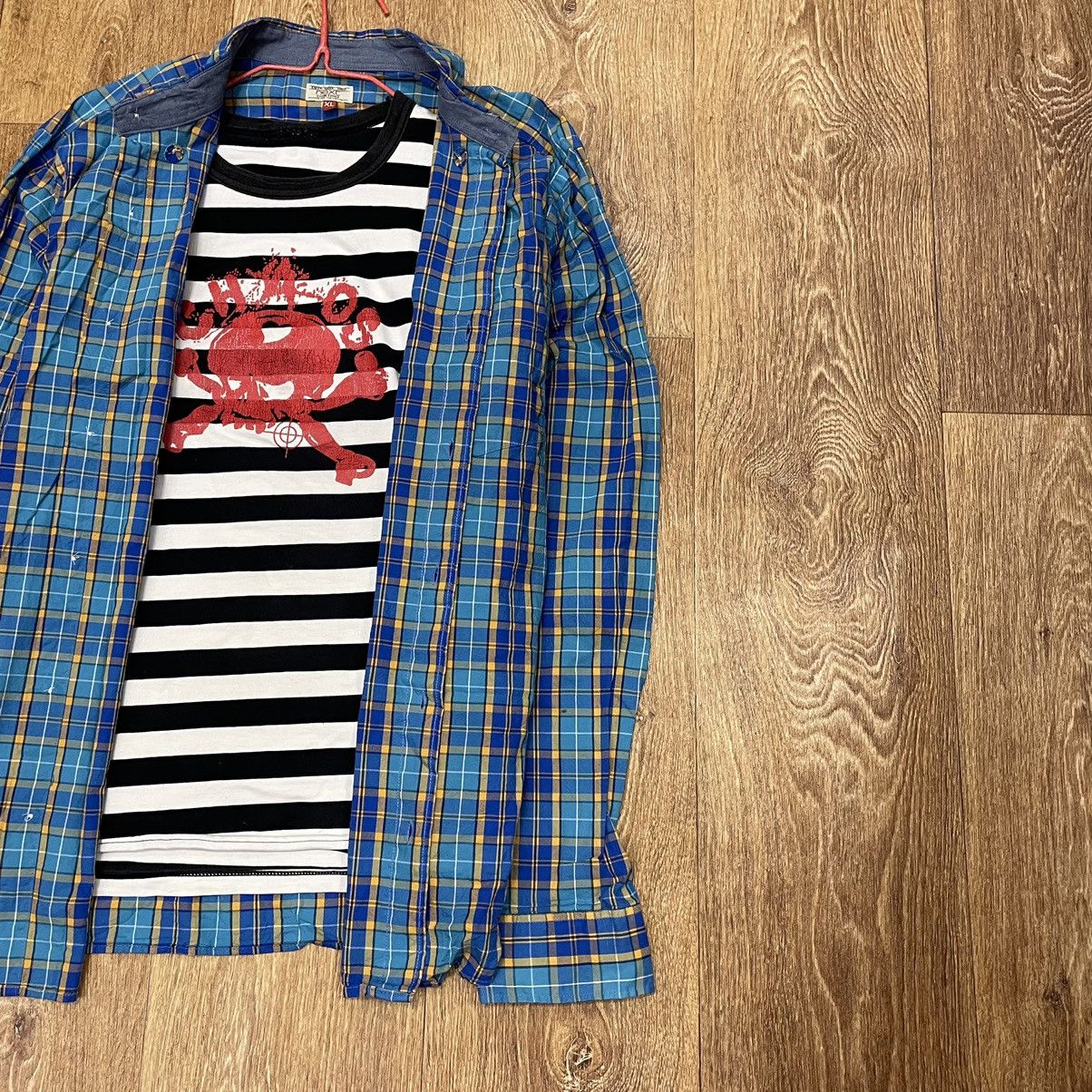 Vintage Vintage 90s Blue Plaid Shirt Layering Piece Grunge Boxy XL Size US XL / EU 56 / 4 - 3 Thumbnail