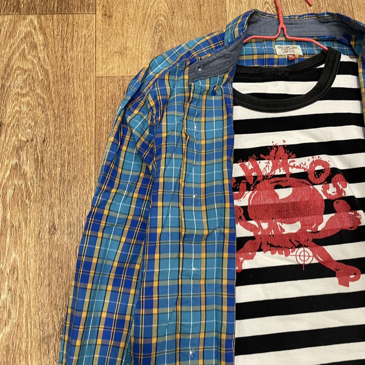 Vintage Vintage 90s Blue Plaid Shirt Layering Piece Grunge Boxy XL Size US XL / EU 56 / 4 - 4 Thumbnail