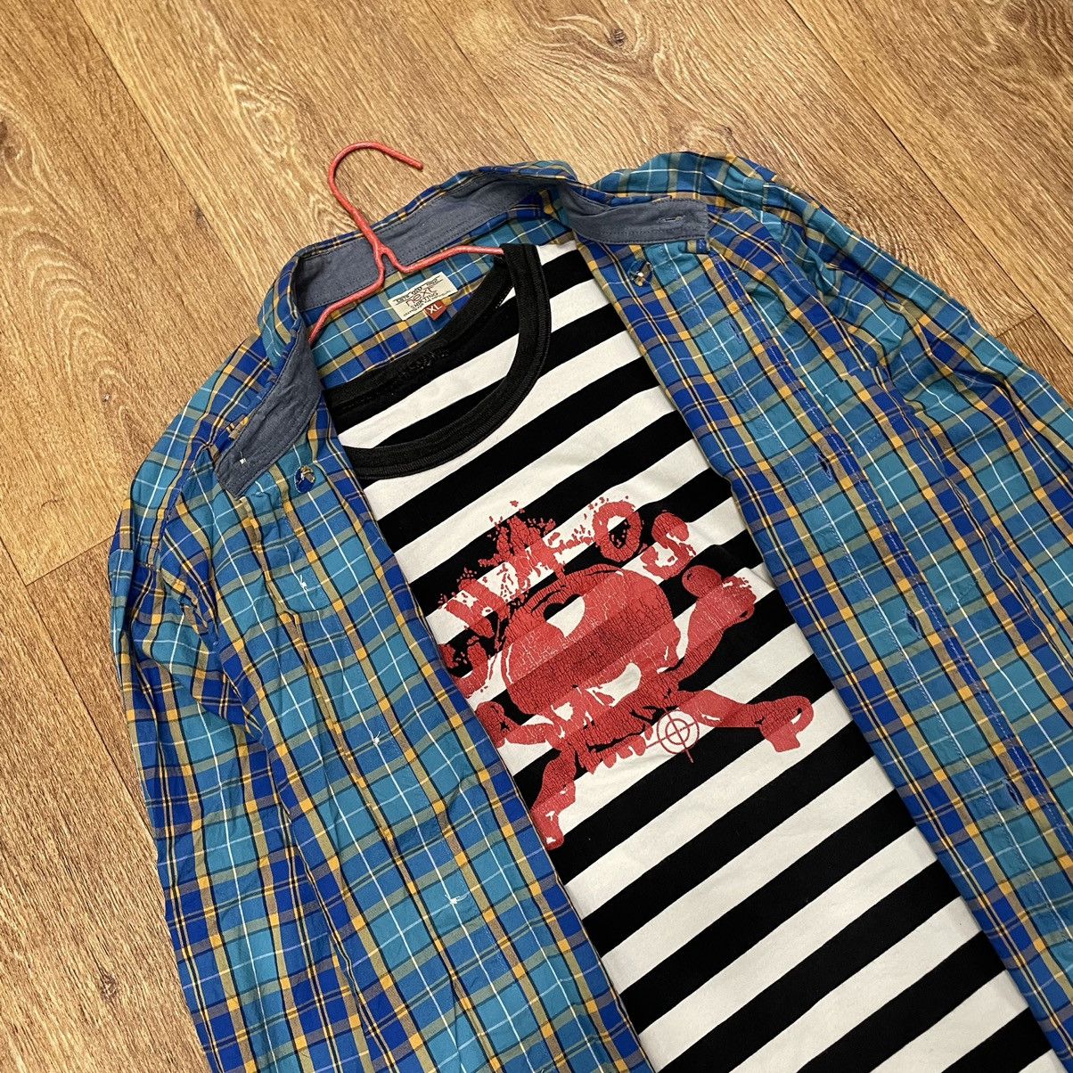 Vintage Vintage 90s Blue Plaid Shirt Layering Piece Grunge Boxy XL Size US XL / EU 56 / 4 - 5 Thumbnail
