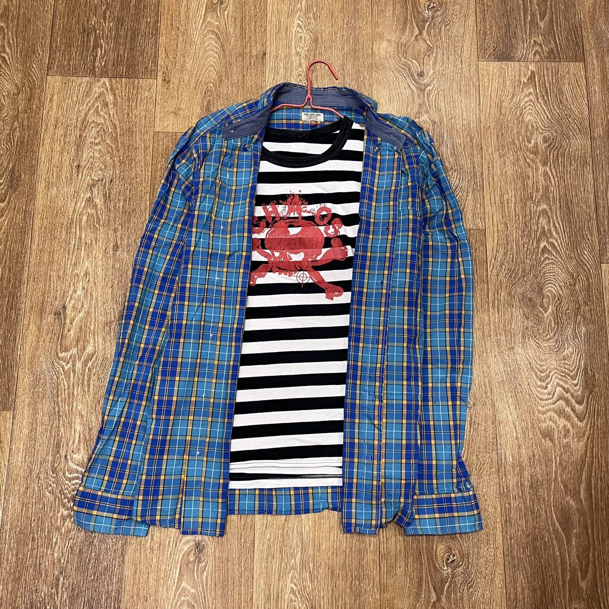 Vintage Vintage 90s Blue Plaid Shirt Layering Piece Grunge Boxy XL Size US XL / EU 56 / 4 - 1 Thumbnail